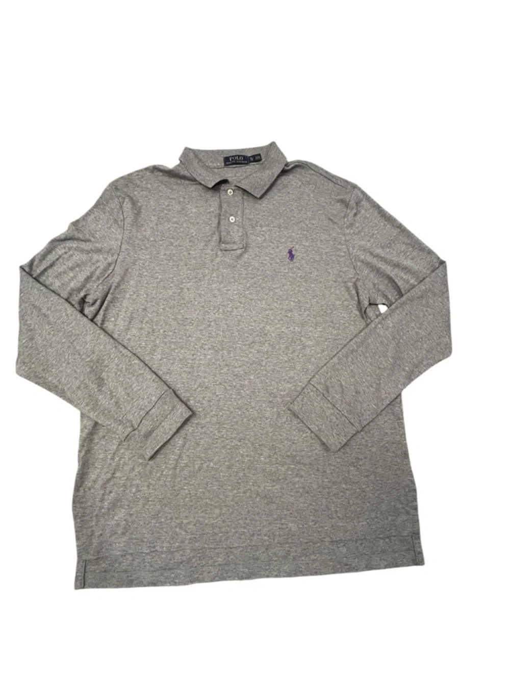Polo Ralph Lauren Long‎ Sleeve Polo Shirt Men’s XL Cotton Purple Pony Casual